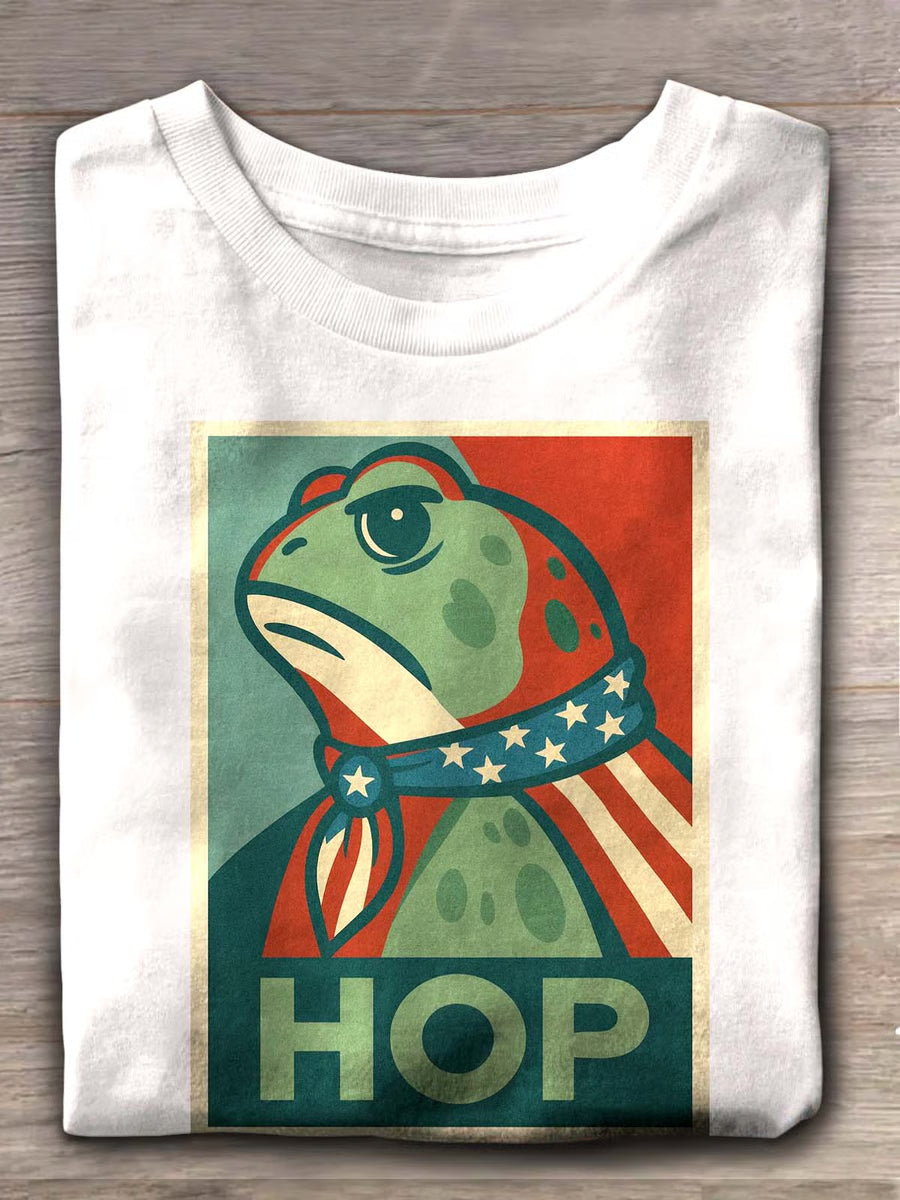 Frog Crew Neck Print T-Shirt