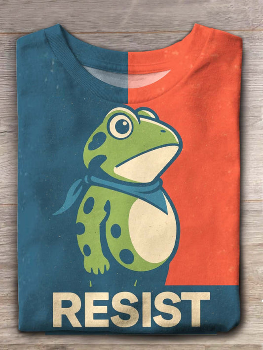 Frog Crew Neck Print T-Shirt