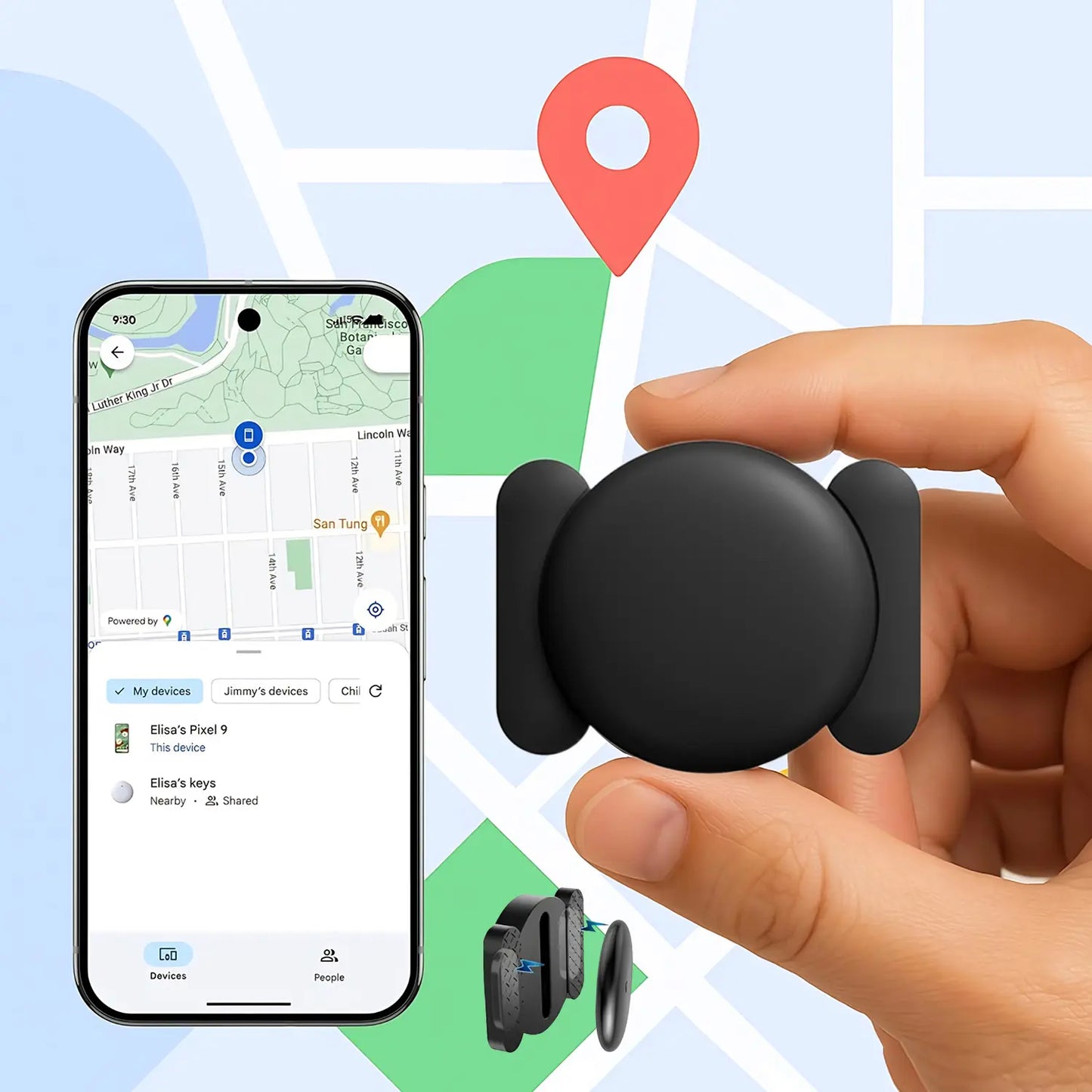 GPS Tracker for Vehicles - (Available for Android and iOS) Waterproof, Drop-Resistant,Real-Time Mini Tracker Device for Vehicles, No Monthly Fee Subscription No SIM Card Required